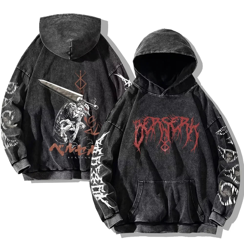 Berserker Washed Y2K Hoodie V2