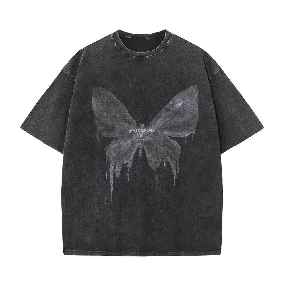 Butterfly Vintage T-shirt Harajuku