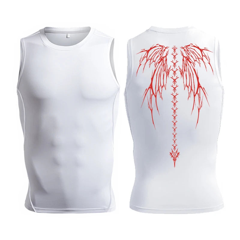 Skull Wings Compression Tank Top