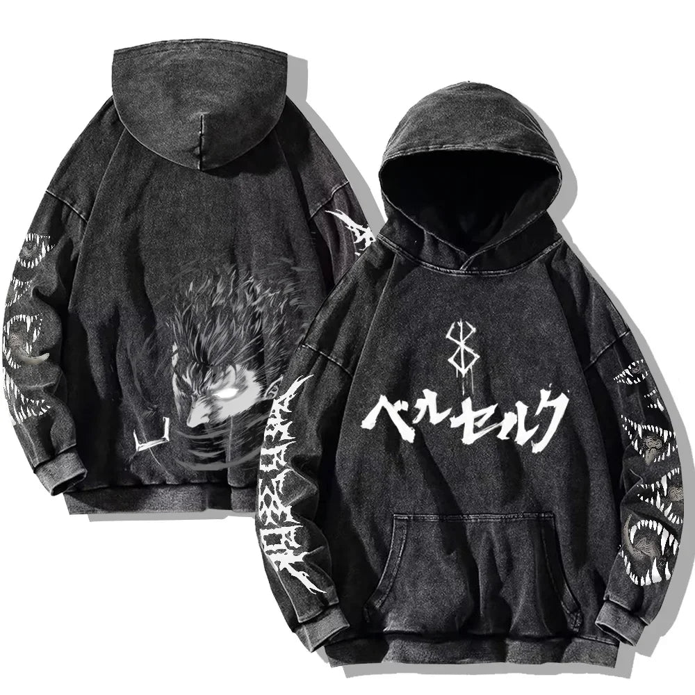 Berserker Washed Y2K Hoodie V2