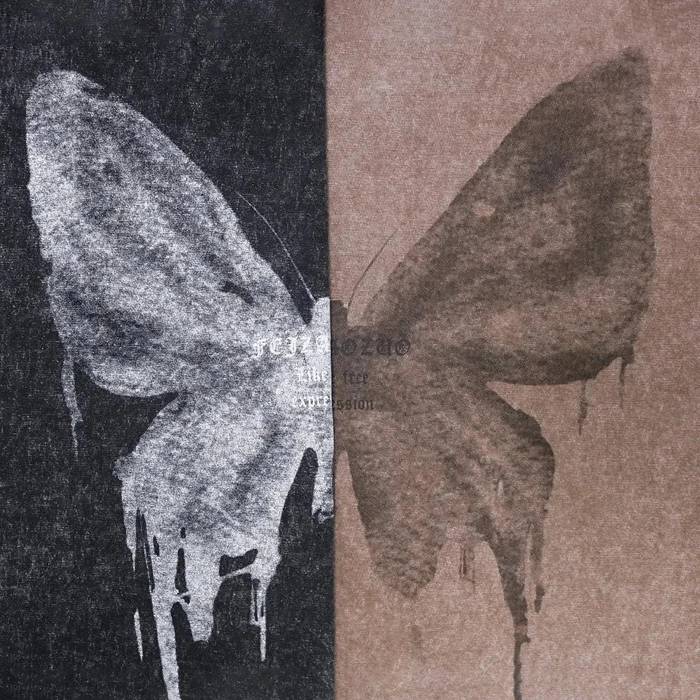 Butterfly Vintage T-shirt Harajuku