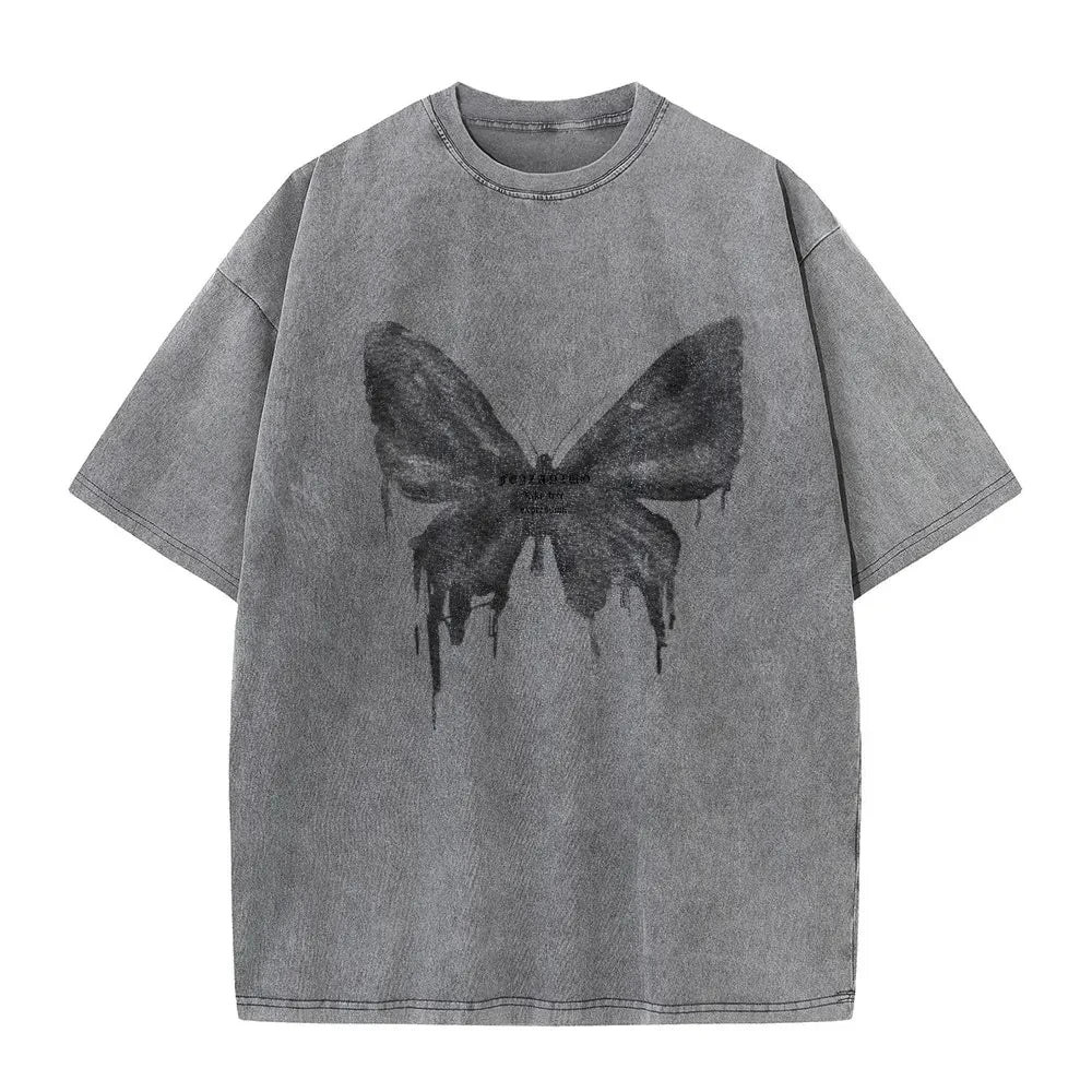 Butterfly Vintage T-shirt Harajuku