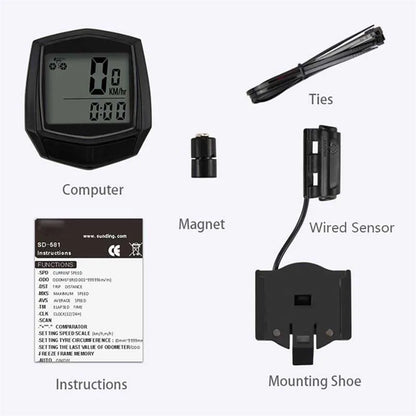 Waterproof Wired Digital Bike Ride Speedometer