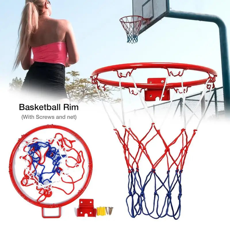 Wall Mounted Basketball Hoop Netting Metal 32cm