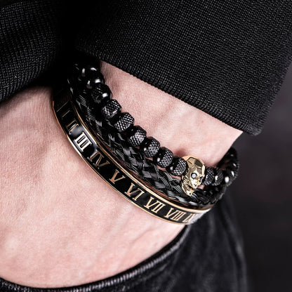 Luxury Skull Charm Black Bracelet