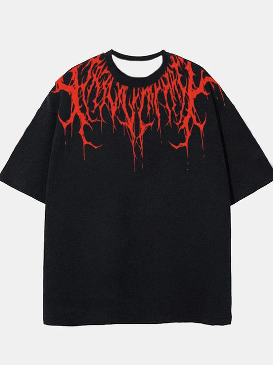 Black Hell Oversize T-Shirt Y2k