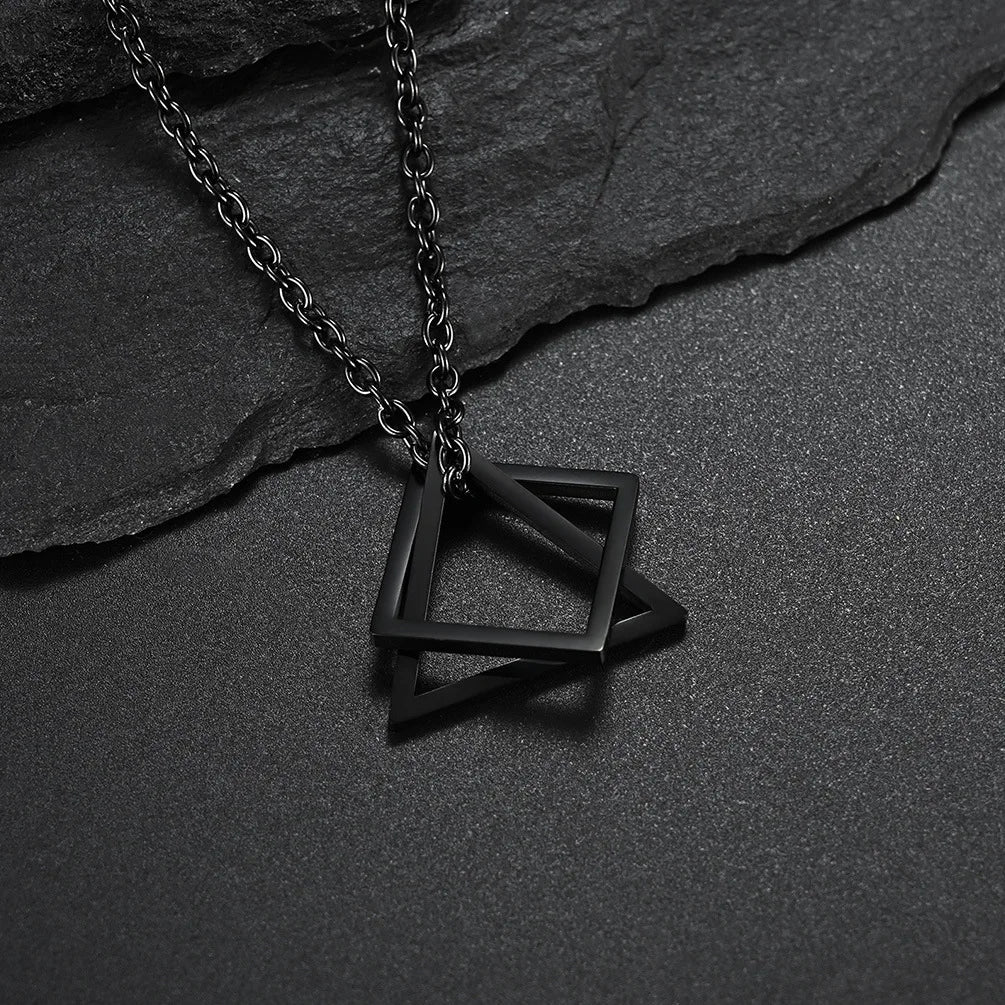 Geometric triangle necklace