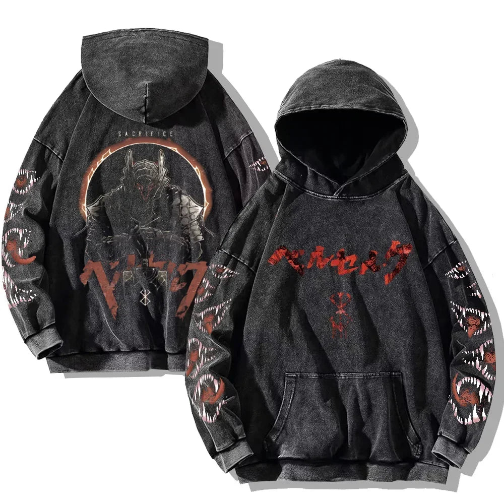 Berserker Washed Y2K Hoodie V2