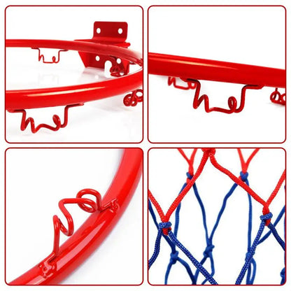 Wall Mounted Basketball Hoop Netting Metal 32cm