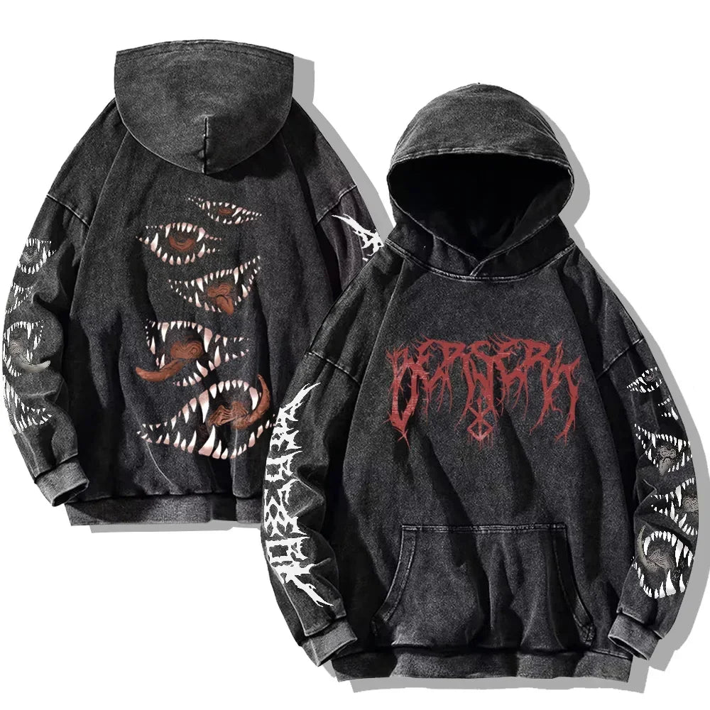Berserker Washed Y2K Hoodie V2