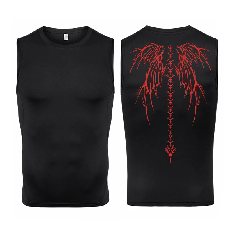 Skull Wings Compression Tank Top