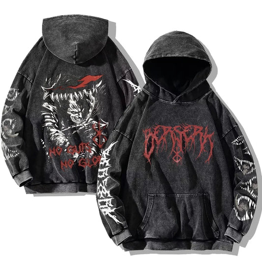 Berserker Washed Y2K Hoodie V2