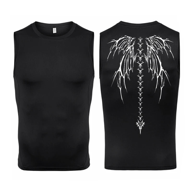 Skull Wings Compression Tank Top