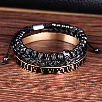 Luxury Skull Charm Black Bracelet