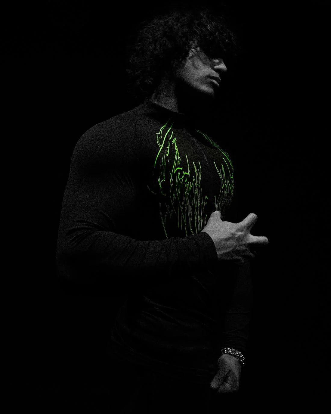 Breathedivinity Black Wolves Club - Compression shirt