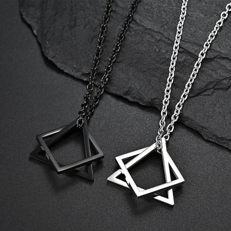 Geometric triangle necklace