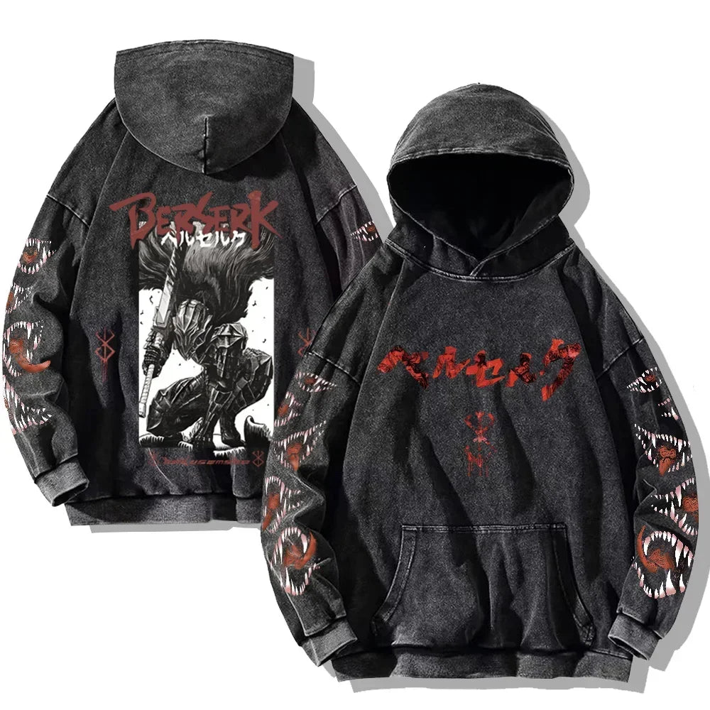 Berserker Washed Y2K Hoodie V2