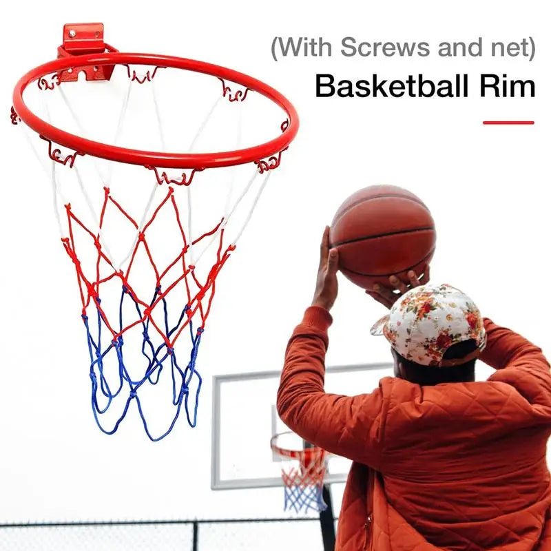 Wall Mounted Basketball Hoop Netting Metal 32cm