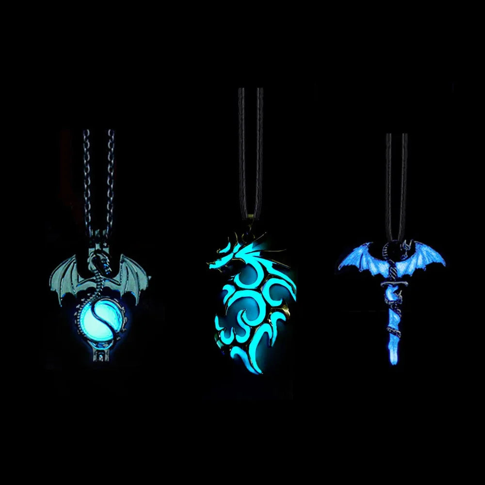 Luminous Dragon Necklace Glowing Night