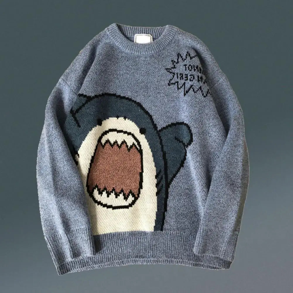 Sweater Cartoon Shark Oversize