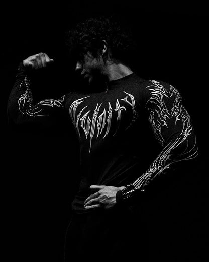 Breathedivinity Black Wolves Club - Compression shirt