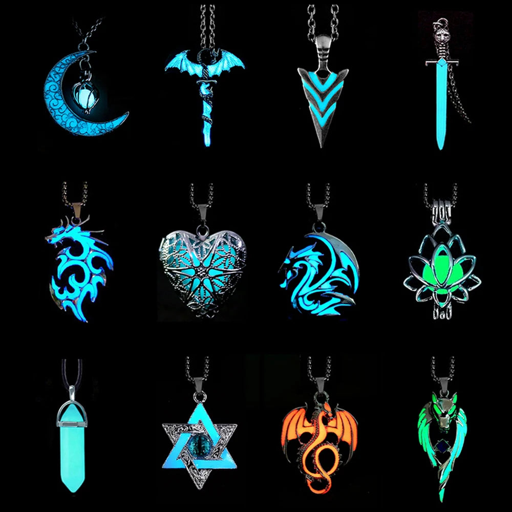 Luminous Dragon Necklace Glowing Night