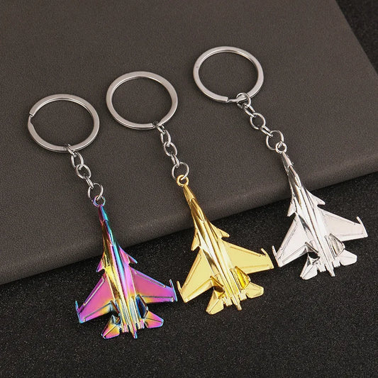 Metal Keychain Small Battle Airplane