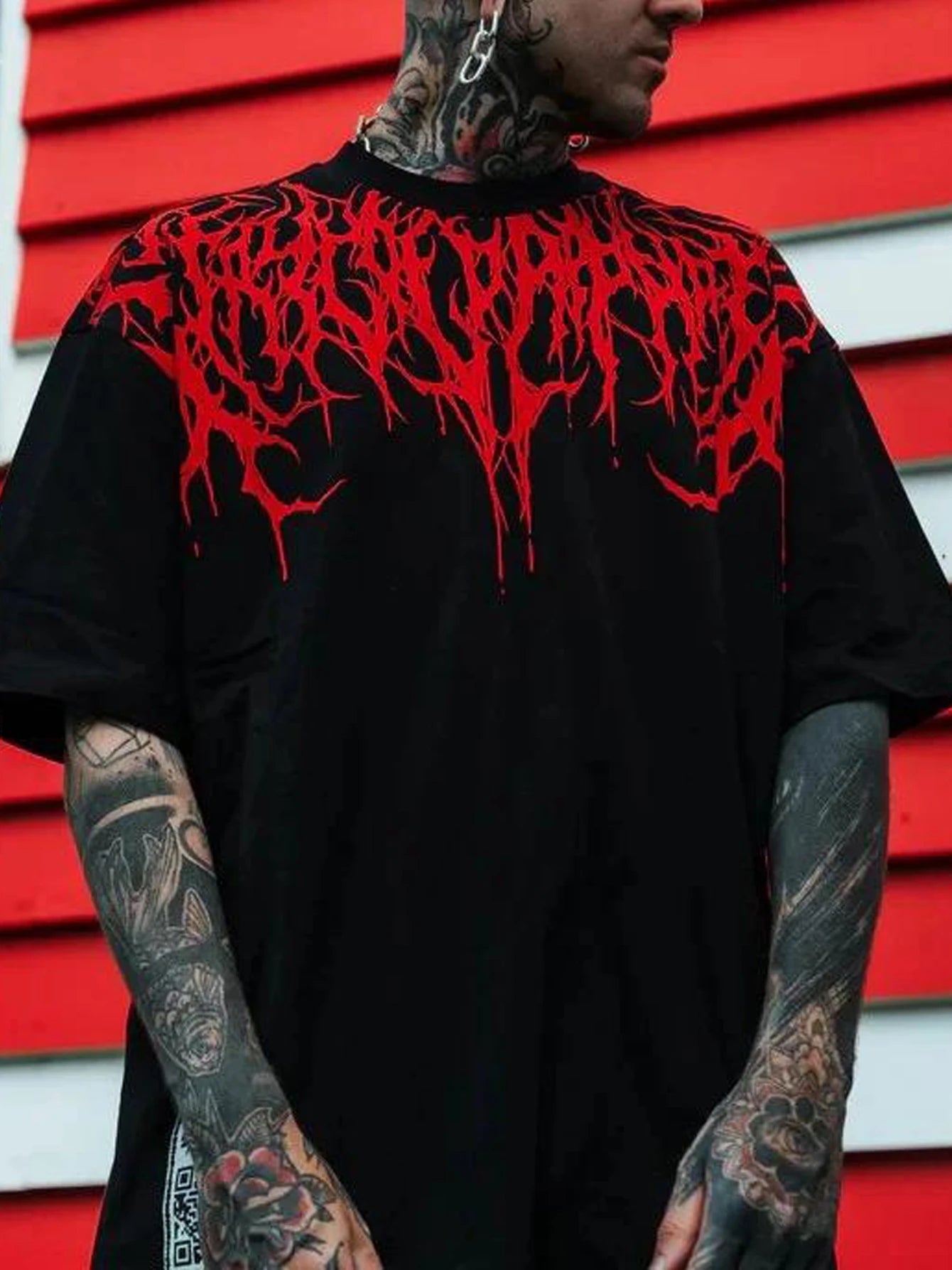 Black Hell Oversize T-Shirt Y2k