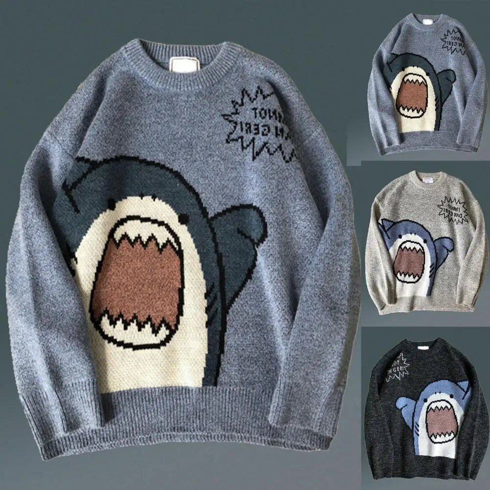 Sweater Cartoon Shark Oversize