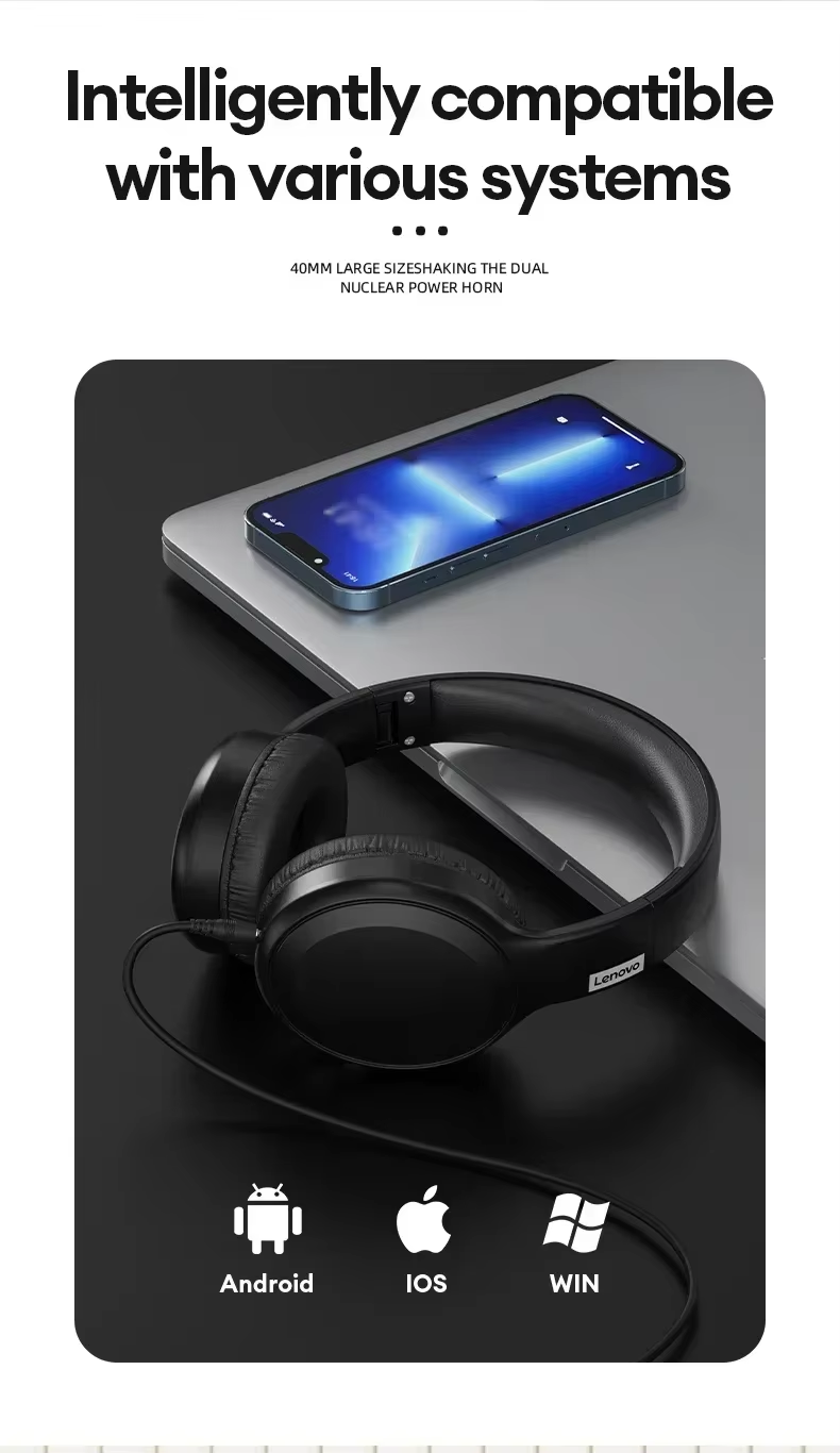 Lenovo TH30 Wireless Headphones Bluetooth 5.3